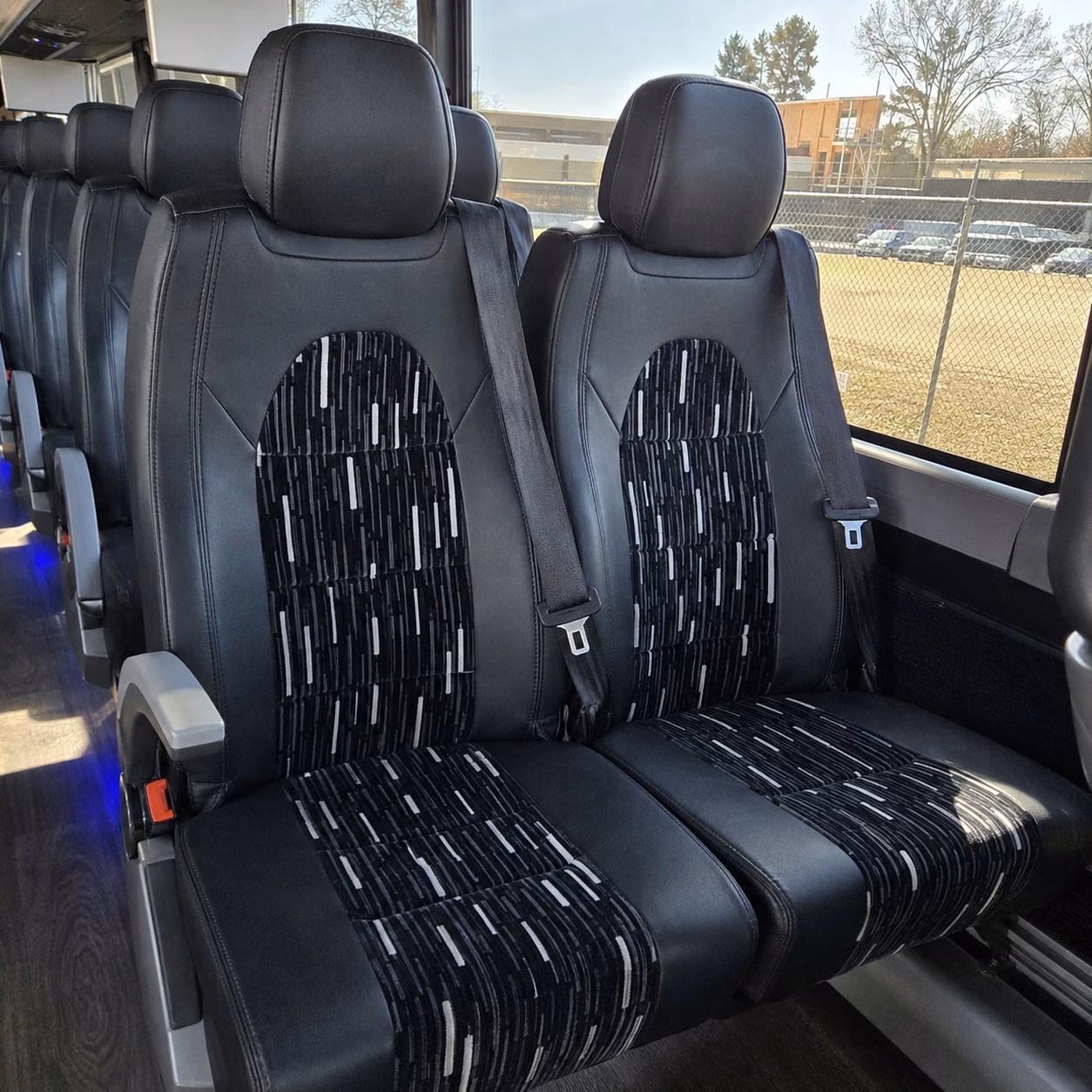 56 passenger charter bus inside